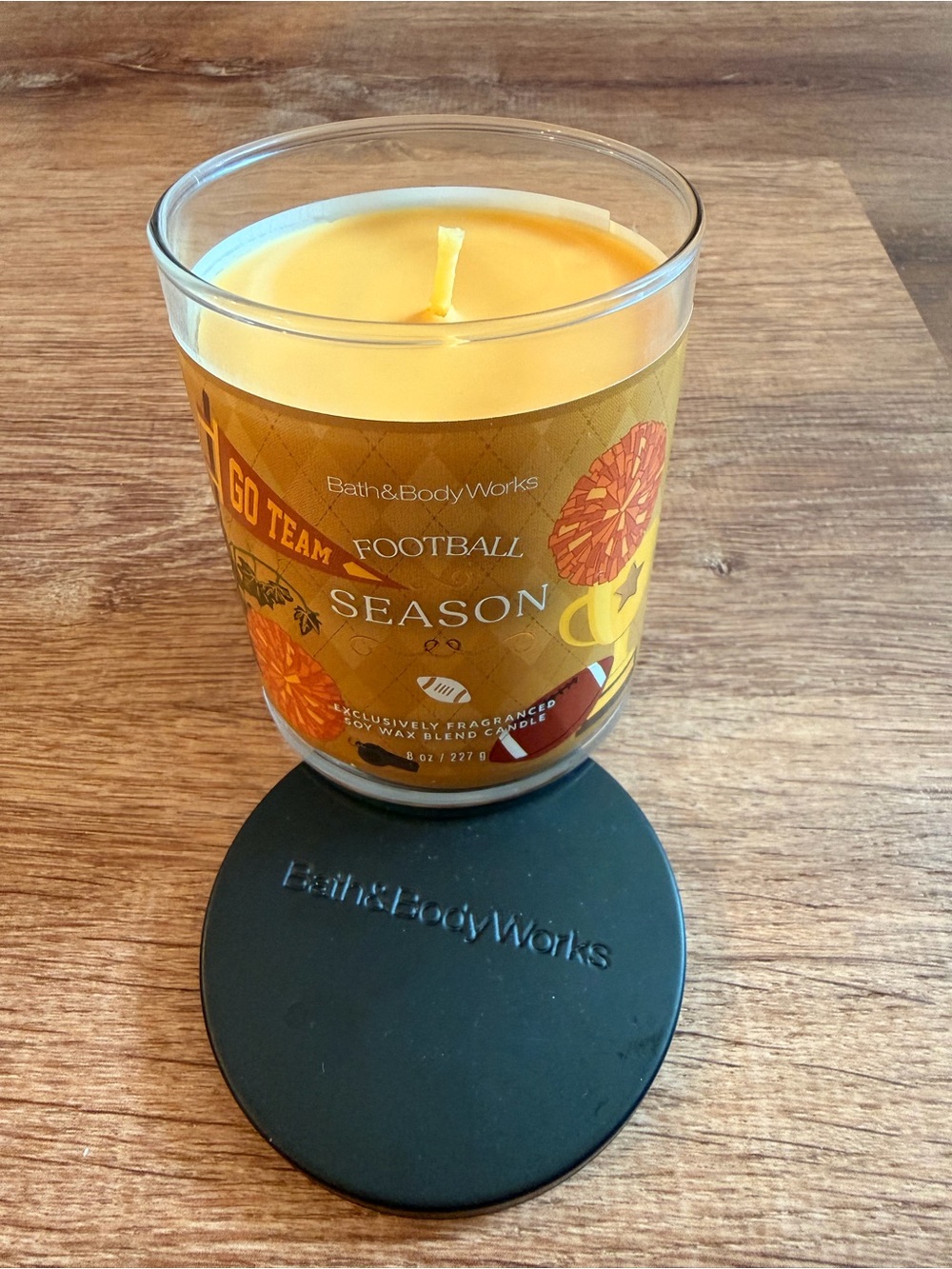 Bath & Body Works Yellow & Orange Football Season Scented Candle